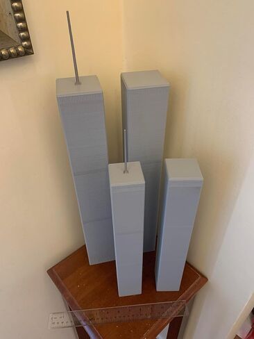طراز Twin Towers- ثلاثي الأبعاد مطبوع (17.75 ، رمادي) in Saudi Arabia