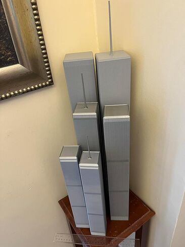 طراز Twin Towers- ثلاثي الأبعاد مطبوع (17.75 ، رمادي) in Saudi Arabia