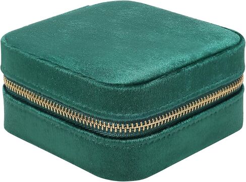 Meissa Velvet Travel Jewelry Box Square Jewlery Case Small Portable Travel Jewelry Organizer for Women Girls, Black in Saudi Arabia