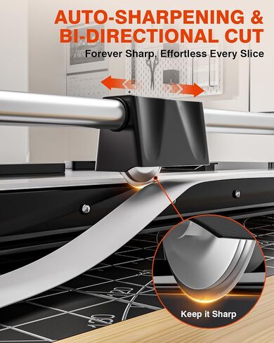 PYY Rotary Paper Cutter - Large Paper Cutter, 24 Inch Heavy Duty Trimmer with Self-Sharpening Blade & Measurement Grid for Cardstock, Posters, Photos - Studio & Office Use in Saudi Arabia