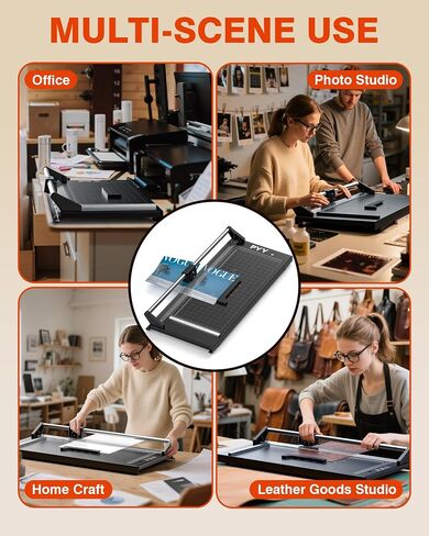 PYY Rotary Paper Cutter - Large Paper Cutter, 24 Inch Heavy Duty Trimmer with Self-Sharpening Blade & Measurement Grid for Cardstock, Posters, Photos - Studio & Office Use in Saudi Arabia