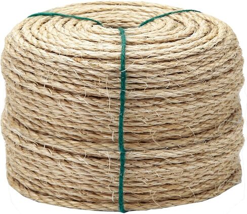 4mm Natural Sisal Rope - 164-Ft, Cat Scratcher Repair & DIY Cat Tree, Wide Application, Length Choices in Saudi Arabia