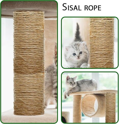 4mm Natural Sisal Rope - 164-Ft, Cat Scratcher Repair & DIY Cat Tree, Wide Application, Length Choices in Saudi Arabia
