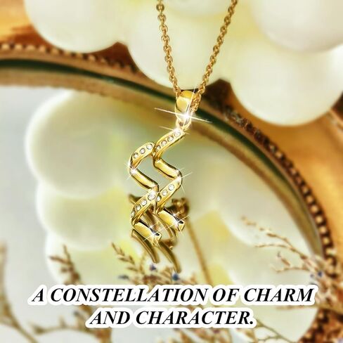 DZALIME Zodiac Necklaces for women,14K Gold Virgo Cancer Leo Pisces Libra Scorpio Taurus Sagittarius,Dainty Personalized Jewelry Astrology Gifts For Women in Saudi Arabia
