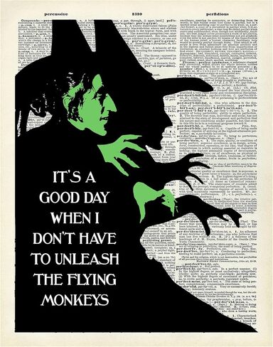 Funny Wizard of Oz Dictionary Art - 8x10 Wicked Witch Wall Decor, Home Decoration, Apartment or Office Poster- Cool Unique Gift for Mom, Boss, Manager - Unframed Picture, Photo, Print in Kuwait