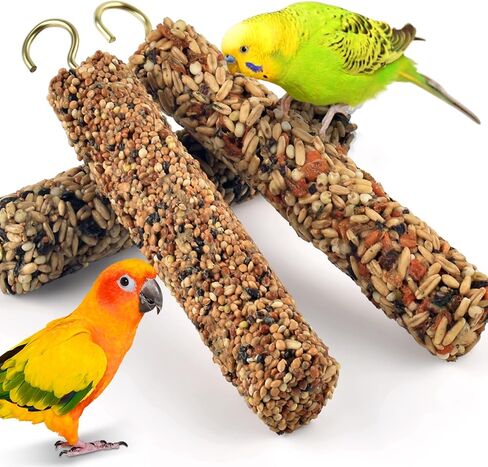 Katumo 3pcs الطيور يعامل ببغاء أزمة أزمة الببغاء ببناء الحبوب مختلطة الوجبات الخفيفة كوكاتييل بودجي طعام in Kuwait