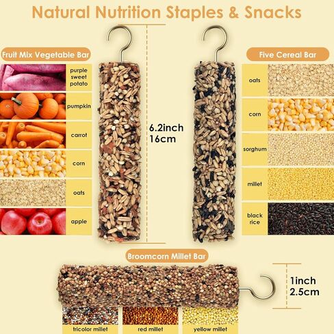 Katumo 3pcs الطيور يعامل ببغاء أزمة أزمة الببغاء ببناء الحبوب مختلطة الوجبات الخفيفة كوكاتييل بودجي طعام in Kuwait