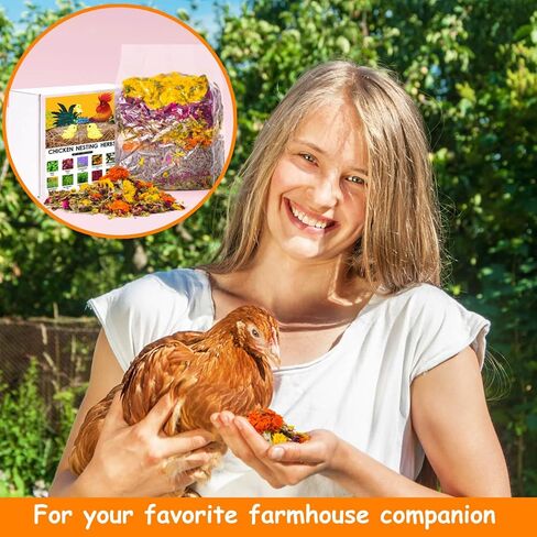14.11oz Chicken Nesting Herbs Coop Refresher - 10 Premium Edible-Grade Herbs for Chicken Coop Accessories, Nesting Box, Herb Supplement for Backyard, Deodorizer Freshness, Enhanced Egg Production in Kuwait
