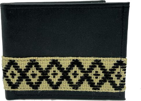 Wallet "Alejandro", made by Jühue Artesanal, Handmade wallet made in Mexico, Black wallet, Hand embroidery, Embroidered wallet, Mexican embroidery, Made in Mexico, Handmade, Leather wallet, Men Wallet in Saudi Arabia