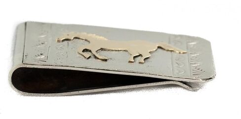 12kt Gold Filled and .925 Sterling Silver Horse Handmade Certified Authentic Navajo Native American Money Clip 11253-1 in Saudi Arabia