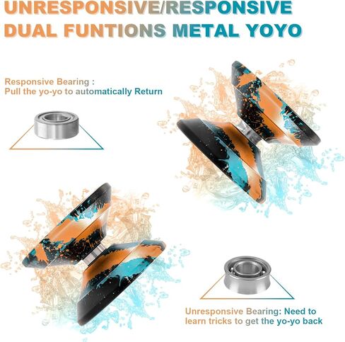 watieoboo yoyo repreencive yo-yo for Kids 8-12 ، yoyos غير المستجيب للبالغين Pro Metal Trick yoyo مع yo yos bearn kit 10 strings ، case & gloves in Kuwait