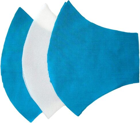 Pack of 3 Solid Colors Multilayer Cotton/Waterproof Pellon Fabric Face Masks Handmade in the USA for Adults-Unisex, Indoor/Outdoor Use, Washable/Breathable/Comfortable/Reusable in Saudi Arabia