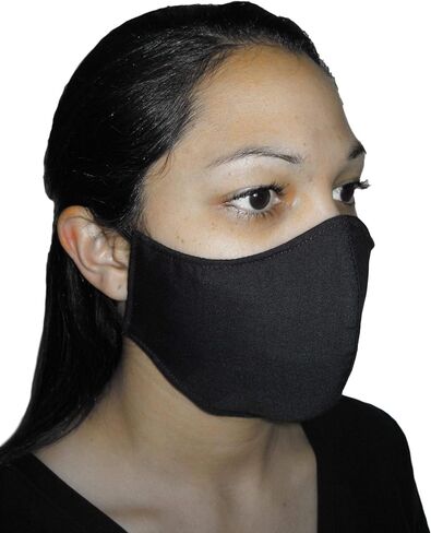 Pack of 3 Solid Colors Multilayer Cotton/Waterproof Pellon Fabric Face Masks Handmade in the USA for Adults-Unisex, Indoor/Outdoor Use, Washable/Breathable/Comfortable/Reusable in Saudi Arabia