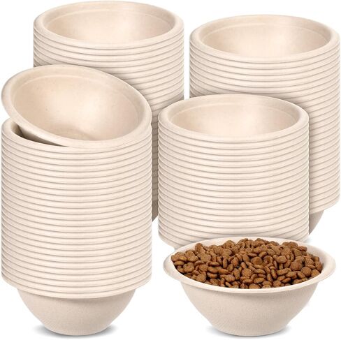 200 Pcs Disposable Pet Bowls Bulk 8 Oz Travel Paper Food Bowls for Small Dogs Puppy Cat, Leakproof Pet Feeding and Watering Supplies 1 Cup in Saudi Arabia