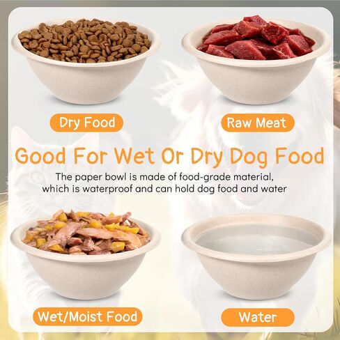 200 Pcs Disposable Pet Bowls Bulk 8 Oz Travel Paper Food Bowls for Small Dogs Puppy Cat, Leakproof Pet Feeding and Watering Supplies 1 Cup in Saudi Arabia