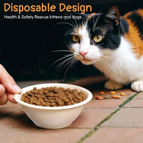 200 Pcs Disposable Pet Bowls Bulk 8 Oz Travel Paper Food Bowls for Small Dogs Puppy Cat, Leakproof Pet Feeding and Watering Supplies 1 Cup in Saudi Arabia