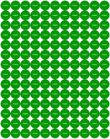 Oregano Essential Oil Bottle Cap Stickers for doTERRA or Young Living (154 Stickers per Sheet) (1 Sheet) in Saudi Arabia