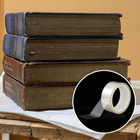 شريط إصلاح ملزمة للكتاب ، 1.5 في × 108 قدم ، شريط لاصق مقاوم للماء إصلاح الشريط واضح مناسبة لإصلاح وتعزيز وحماية الكتب القديمة والعمود الفقري والصفحة المكسورة in Kuwait