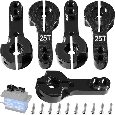 TRX4 Servo Arms 25T Aluminum 7Pcs Servo Horn M3 Threads Steering Arms Dual Clamping for Futaba Savox Power HD 1/8 1/10 1/12 Traxxas ARRMA HSP RC Car Truck Buggy Drift Crawler Drone in Saudi Arabia