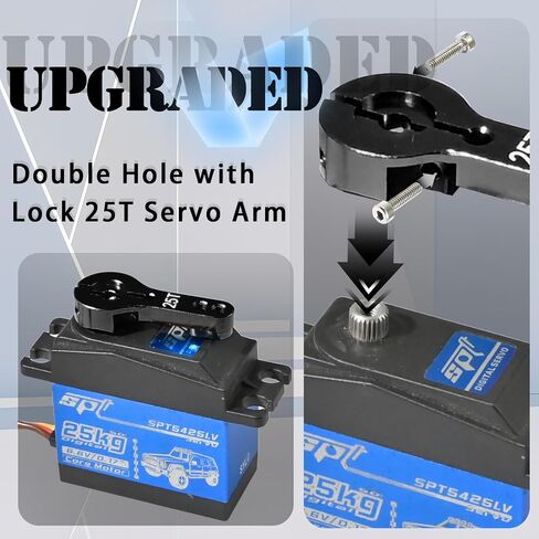TRX4 Servo Arms 25T Aluminum 7Pcs Servo Horn M3 Threads Steering Arms Dual Clamping for Futaba Savox Power HD 1/8 1/10 1/12 Traxxas ARRMA HSP RC Car Truck Buggy Drift Crawler Drone in Saudi Arabia