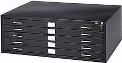 5-Drawer Steel Flat File - 36 x 24 Inch - Black in Saudi Arabia