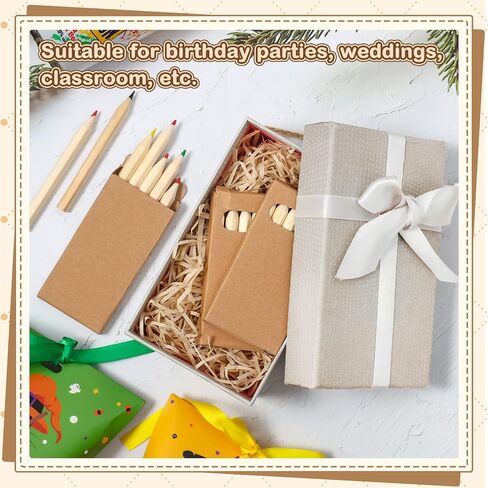 Ctosree 24 Packs Mini Colored Pencils Bulk 3.5 Inch Coloring Drawing Pencil in Kraft Boxes Goodie Bags Gifts for Kids Adult Classroom Back to School Office Painting Birthday Party Favors, 6 Per Pack in Saudi Arabia