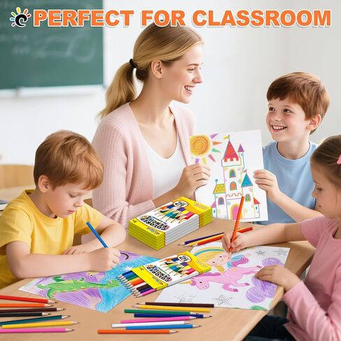 Colored Pencils Bulk 432 Count, Pre-Sharpened Color Pencils for Kids and Adults, 32 Packs Color Pencil Set 12 Colors, Bulk Art Supplies for Teachers, Back to School Supplies, Classroom Prizes in Saudi Arabia