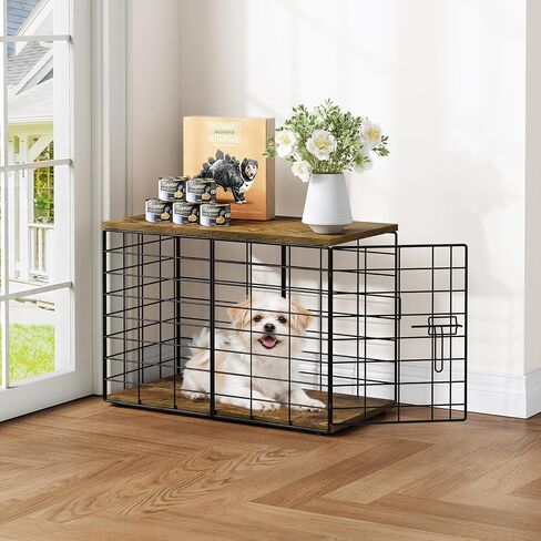 24 Inch Small Dog Crate Furniture - Stylish Durable Indoor Dog Kennel with Storage Top & Secure Lock, Dog Crates for Small Dogs Under 10 lbs, Decorative End Table Pet House in Saudi Arabia