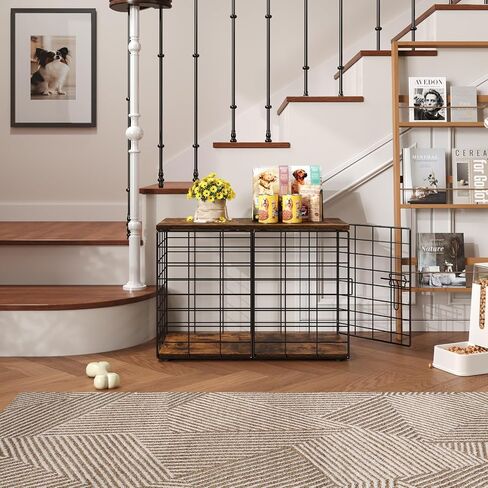 24 Inch Small Dog Crate Furniture - Stylish Durable Indoor Dog Kennel with Storage Top & Secure Lock, Dog Crates for Small Dogs Under 10 lbs, Decorative End Table Pet House in Saudi Arabia