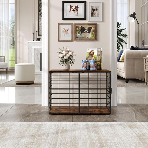 24 Inch Small Dog Crate Furniture - Stylish Durable Indoor Dog Kennel with Storage Top & Secure Lock, Dog Crates for Small Dogs Under 10 lbs, Decorative End Table Pet House in Saudi Arabia