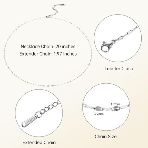 SMYHTGLIF 12 Pack Silver Lip Necklace Chain for Jewelry Making Handmade Adjustable Extender Jewelry Necklace Chain Bulk in Kuwait