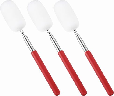 Patikil 29.5 "عصا الإسفنج التلسكوبية للفخار ، 3pcs أداة اسفنجي الطين الفخارية القابلة للسحب من السيراميك لإزالة المياه الزائدة من الفخار الطويل والضيق ، الأبيض/الأحمر (1.57" W) in Kuwait