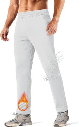 MAGCOMSEN Men's Winter Fleece Lined Sweatpants Thicken Warm Athletic Pants Sports Water Repellent Pants in Saudi Arabia