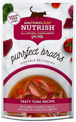 Rachael Ray Nutrish Purrfect Broths Wet Cat Food, Variety Pack, 1.4 Ounce Pouch (Pack of 24), Grain Free in Kuwait