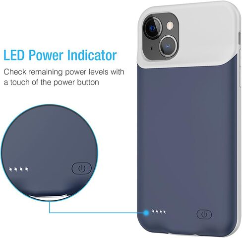حافظة بطارية لهاتف iPhone 13 Mini، حافظة شحن ذكية محمولة رفيعة للغاية بقدرة 6500 مللي أمبير في الساعة متوافقة مع iPhone 13 Mini (5.4 بوصة) حافظة شاحن بطارية ممتدة قابلة لإعادة الشحن (أسود) in Kuwait