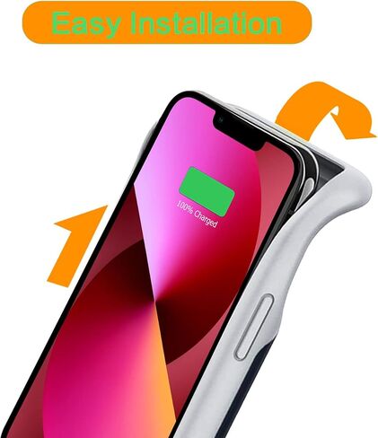 حافظة بطارية لهاتف iPhone 13 Mini، حافظة شحن ذكية محمولة رفيعة للغاية بقدرة 6500 مللي أمبير في الساعة متوافقة مع iPhone 13 Mini (5.4 بوصة) حافظة شاحن بطارية ممتدة قابلة لإعادة الشحن (أسود) in Kuwait