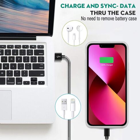 حافظة بطارية لهاتف iPhone 13 Mini، حافظة شحن ذكية محمولة رفيعة للغاية بقدرة 6500 مللي أمبير في الساعة متوافقة مع iPhone 13 Mini (5.4 بوصة) حافظة شاحن بطارية ممتدة قابلة لإعادة الشحن (أسود) in Kuwait