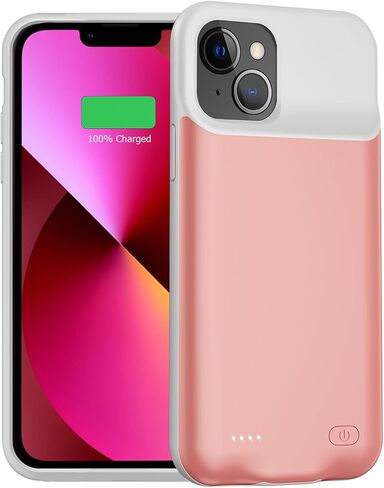حافظة بطارية لهاتف iPhone 13 Mini، حافظة شحن ذكية محمولة رفيعة للغاية بقدرة 6500 مللي أمبير في الساعة متوافقة مع iPhone 13 Mini (5.4 بوصة) حافظة شاحن بطارية ممتدة قابلة لإعادة الشحن (أسود) in Kuwait
