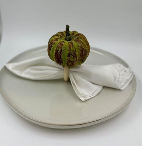 Thanksgiving Napkin Ring//Pumpkin (Green) Napkin Ring,thankgiving Table Decor//Handmade Rustic Napkin Rings //Set Of 4 in Saudi Arabia