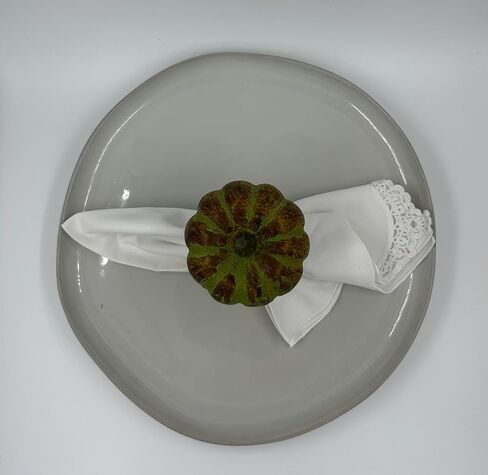 Thanksgiving Napkin Ring//Pumpkin (Green) Napkin Ring,thankgiving Table Decor//Handmade Rustic Napkin Rings //Set Of 4 in Saudi Arabia