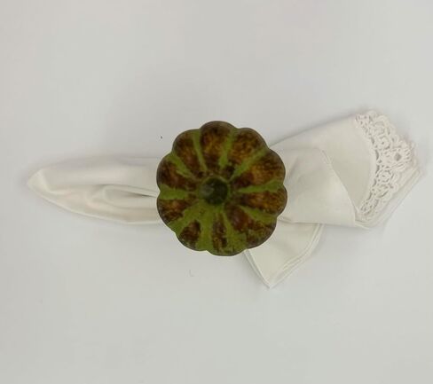 Thanksgiving Napkin Ring//Pumpkin (Green) Napkin Ring,thankgiving Table Decor//Handmade Rustic Napkin Rings //Set Of 4 in Saudi Arabia