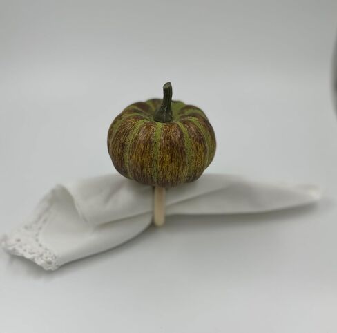 Thanksgiving Napkin Ring//Pumpkin (Green) Napkin Ring,thankgiving Table Decor//Handmade Rustic Napkin Rings //Set Of 4 in Saudi Arabia