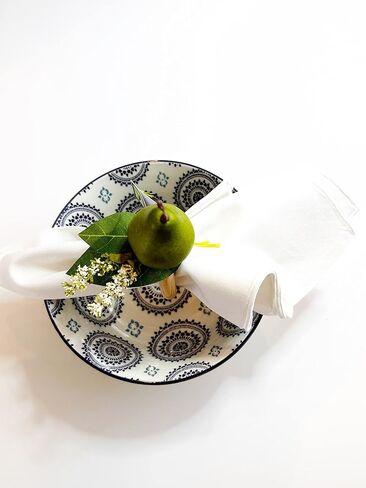 NAPKIN RINGS//PEAR HANDMADE NAPKIN RINGS//SET OF4//FRUIT HANDMADE NAPKIN RINGS//Green Pear With Leaves And Flowers //Rustic Decor//Table Setting Handmade Napkin Rings in Saudi Arabia