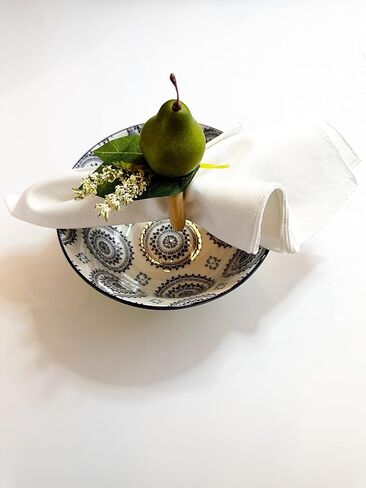 NAPKIN RINGS//PEAR HANDMADE NAPKIN RINGS//SET OF4//FRUIT HANDMADE NAPKIN RINGS//Green Pear With Leaves And Flowers //Rustic Decor//Table Setting Handmade Napkin Rings in Saudi Arabia