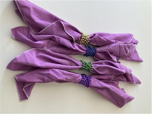 Set of 4 Purple 18 Inch Napkins with Beaded Necklace in Saudi Arabia