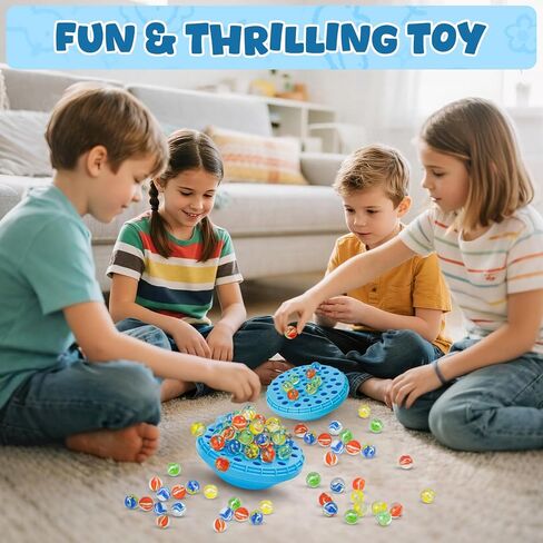 Game Marble Balance ، لعبة تكديس Wobble Marble للأطفال 6+ ، ألعاب عائلية للأطفال والبالغين مع التخزين المدمج ، لعبة Marbles Board for 1-4 لاعبين ، ألعاب حفلات عيد ميلاد ممتعة in Kuwait