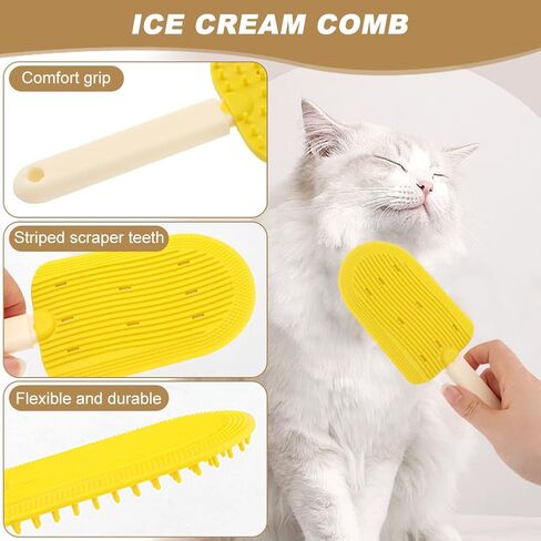 Cat Dog Comb Pet Hair Removal Tool, Pet Flea Comb Set with Self-Cleaning Button, with Long & Short Steel Teeth for Cat Dog Shedding in Saudi Arabia