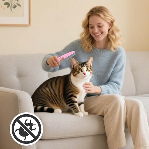 4 PCS Pet Flea Combs for Dogs & Cats, Cat Grooming Brush with Stainless Steel Teeth, Pet Flea Comb for Fleas and Ticks, Indoor Pets, Fine Tooth Comb for Kittens in Kuwait