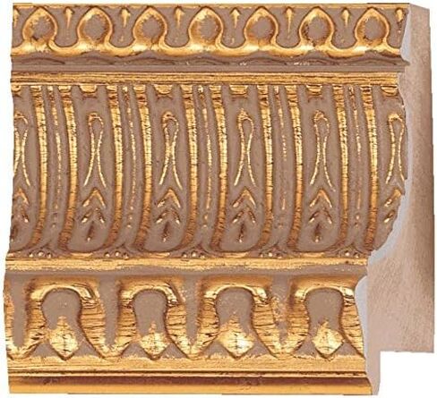 صب إطار الصورة (خشب) حزمة 100 قدم - الانتهاء من الذهب المزخرف - 3.25 "العرض - 1 1/8" عمق الربوب in Kuwait