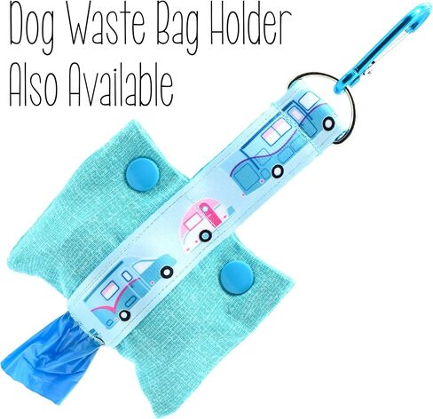 سلسلة مفاتيح Camper - حزام مفتاح تخييم أخضر - سيارة عتيقة وعربة - فئة B - فئة C - دمعة - منزل متنقل - هدية منبثقة - هدية RV لطيفة - حلقة 1 × 6 بوصة - مصنوعة يدويًا بواسطة Green Acorn Kitchen in Kuwait